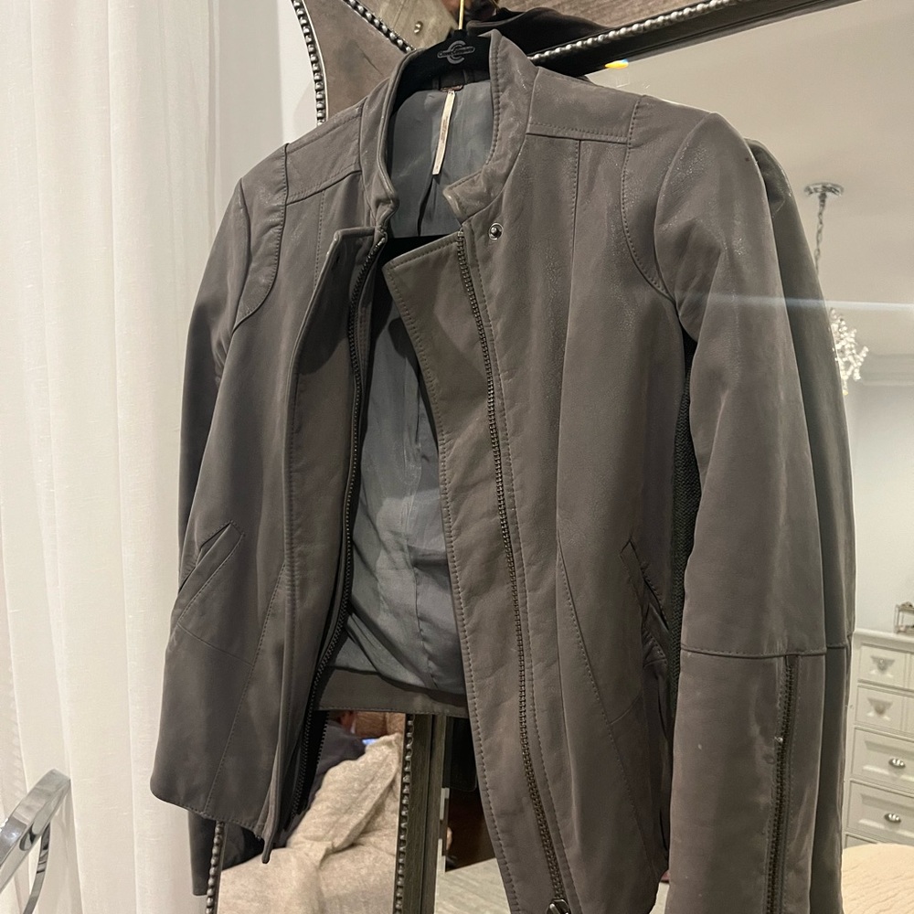 FREE PEOPLE FAUX LEATHER JACKET